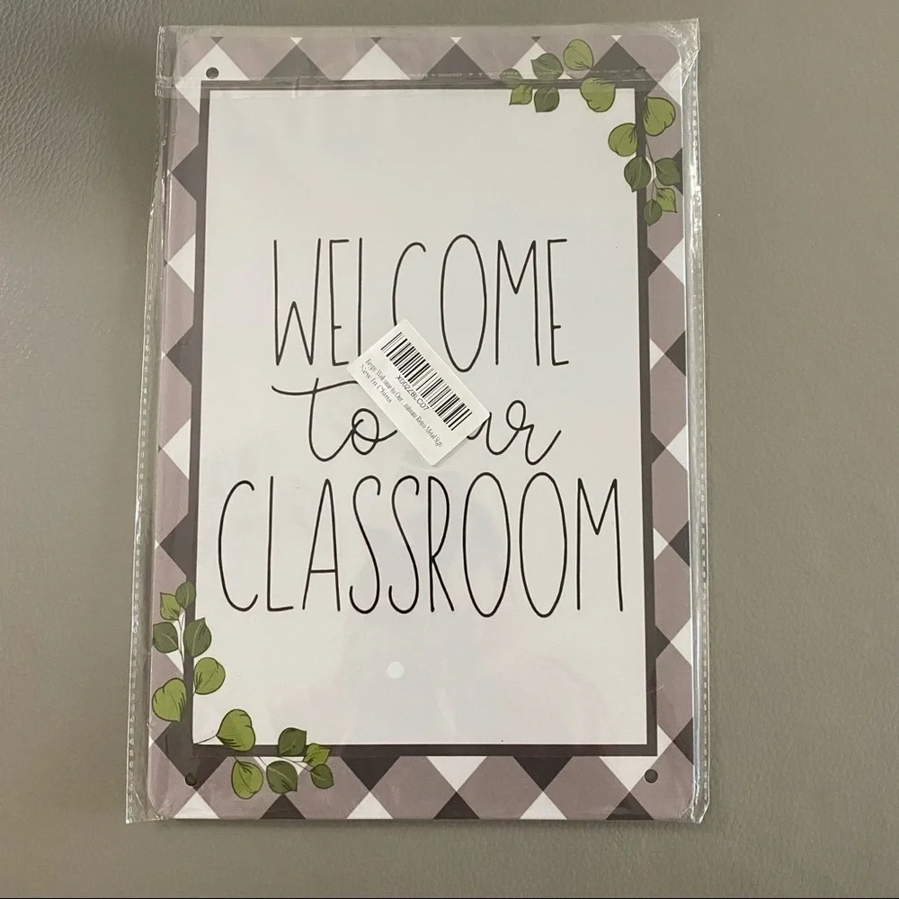 Wall Art Welcome To Our Classroom metal tin sign back to school